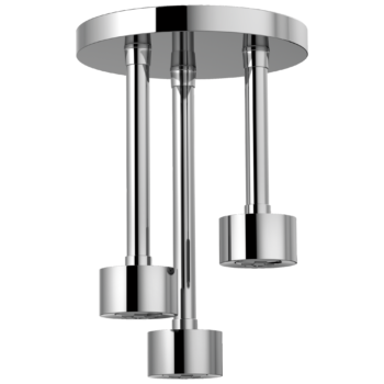 Brizo Essential™ Shower: Linear Round Single-Function H2Okinetic® Pendant Raincan Shower Head In Chrome
