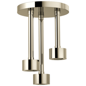 Brizo Essential™ Shower: Linear Round Single-Function H2Okinetic® Pendant Raincan Shower Head In Polished Nickel