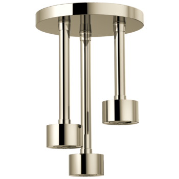 Brizo Essential™ Shower: Linear Round Single-Function H2Okinetic® Pendant Raincan Shower Head In Polished Nickel