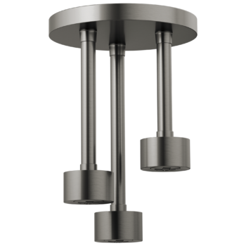 Brizo Essential™ Shower: Linear Round Single-Function H2Okinetic® Pendant Raincan Shower Head In Luxe Steel