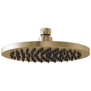 Brizo Essential™ Shower: 8" Linear Round Single-Function Raincan Shower Head - 2.5 GPM In Luxe Gold