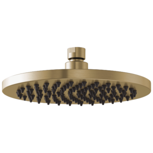 Brizo Essential™ Shower: 8″ Linear Round Single-Function Raincan Shower Head – 1.75 GPM In Luxe Gold