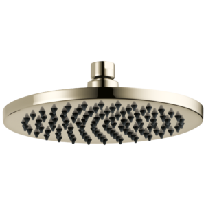 Brizo Essential™ Shower: 8″ Linear Round Single-Function Raincan Shower Head – 1.75 GPM In Polished Nickel
