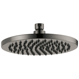 Brizo Essential™ Shower: 8″ Linear Round Single-Function Raincan Shower Head – 1.75 GPM In Luxe Steel