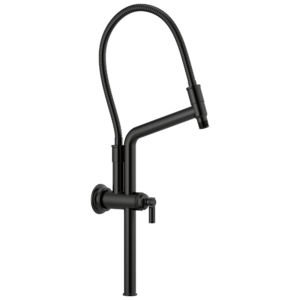 Brizo Brizo Universal Showering: 10 7/16″ Classic Slide Bar Shower Arm And Flange In Matte Black