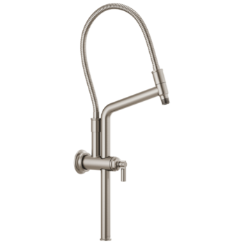 Brizo Essential™ Shower: 11 7/16" Classic Slide Bar Shower Arm And Flange In Brushed Nickel