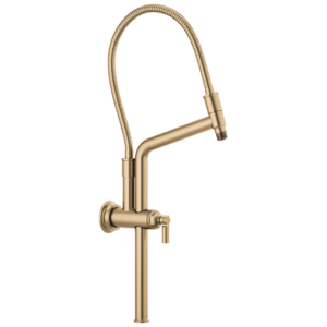 Brizo Brizo Universal Showering: 10 7/16″ Classic Slide Bar Shower Arm And Flange In Luxe Gold