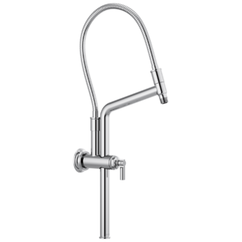 Brizo Essential™ Shower: 10 7/16" Classic Slide Bar Shower Arm And Flange In Chrome