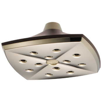 Brizo Charlotte®: H2OKinetic® Square Raincan Showerhead In Cocoa Bronze / Polished Nickel