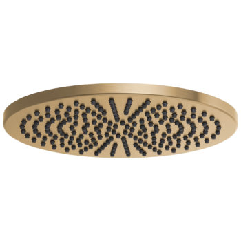 Brizo Essential™ Shower: 12" Linear Round Single-Function Raincan Shower Head - 2.5 GPM In Luxe Gold