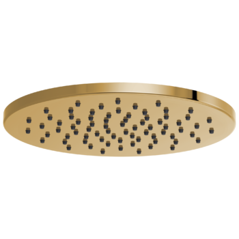 Brizo Essential™ Shower: 12" Linear Round Single-Function Raincan Shower Head - 1.75 GPM In Polished Gold