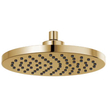 Brizo Essential™ Shower: 10" Linear Round Single-Function Raincan Shower Head - 1.75 GPM In Polished Gold