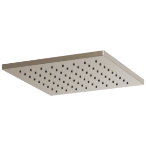 Brizo Essential™ Shower: 12″ Linear Square Single-Function Raincan Shower Head – 1.75 GPM In Brushed Nickel