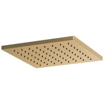Brizo Essential™ Shower: 12" Linear Square Single-Function Raincan Shower Head - 1.75 GPM In Luxe Gold