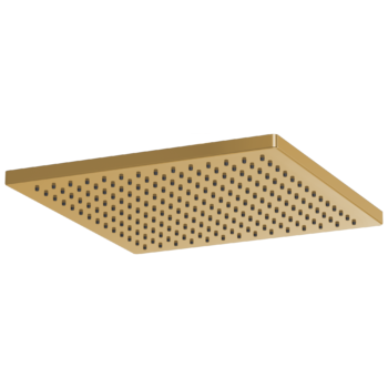Brizo Essential™ Shower: 12" Linear Square Single-Function Raincan Shower Head - 2.5 GPM In Polished Gold