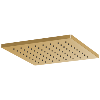 Brizo Essential™ Shower: 12" Linear Square Single-Function Raincan Shower Head - 1.75 GPM In Polished Gold