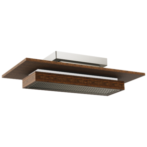 Brizo Frank Lloyd Wright®: 21” Single-Function Raincan Shower Head with Integrated Lighting – 1.75 GPM In Luxe Nickel / Teak Wood