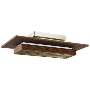 Brizo Frank Lloyd Wright®: 21” Single-Function Raincan Shower Head with Integrated Lighting – 1.75 GPM In Polished Nickel Wood