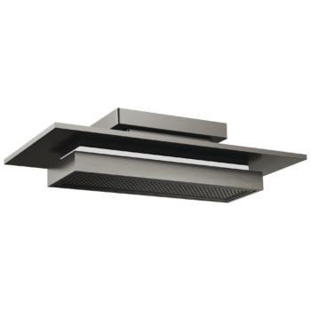 Brizo Frank Lloyd Wright®: 21” Single-Function Raincan Shower Head with Integrated Lighting - 2.5 GPM In Luxe Steel