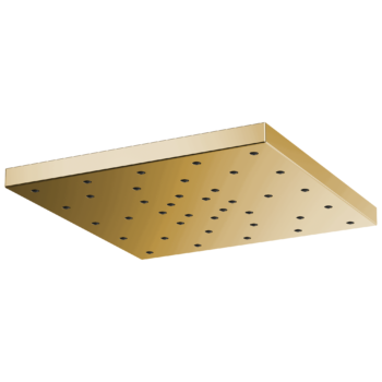 Brizo Essential™ Shower: 14” Linear Square H2OKinetic® Single-Function Raincan Shower Head 2.5 GPM In Polished Gold