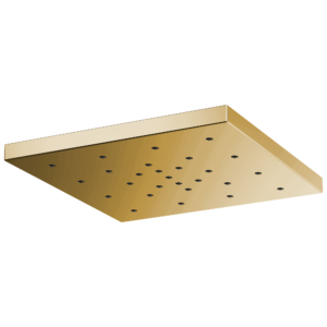 Brizo Essential™ Shower: 14” Linear Round H2OKinetic® Single-Function Raincan Shower Head In Polished Gold