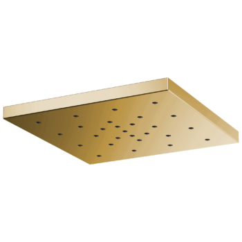 Brizo Essential™ Shower: 14” Linear Round H2OKinetic® Single-Function Raincan Shower Head In Polished Gold