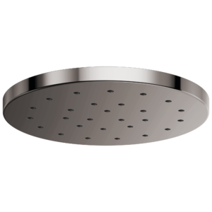 Brizo Essential™ Shower: 14” Linear Round H2OKinetic® Single-Function Raincan Shower Head In Brilliance Black Onyx