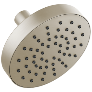 Brizo Essential™ Shower: 5″ Linear Round Single-Function Wall Mount Shower Head – 1.75 GPM In Brushed Nickel