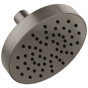 Brizo Essential™ Shower: 5″ Linear Round Single-Function Wall Mount Showerhead In Brilliance Black Onyx