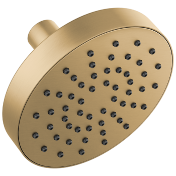 Brizo Essential™ Shower: 5" Linear Round Single-Function Wall Mount Shower Head - 2.5 GPM In Luxe Gold