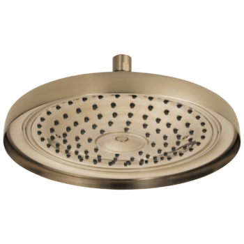 Brizo Essential™ Shower: 11" Classic Round Single-Function Raincan Shower Head - 2.5 GPM In Luxe Gold
