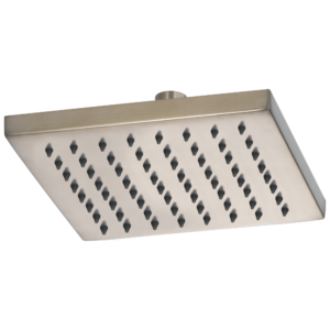 Brizo Essential™ Shower: 8″ Linear Square Single-Function Raincan Shower Head – 1.75 GPM In Brushed Nickel