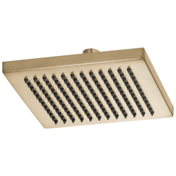 Brizo Essential™ Shower: 8" Linear Square Single-Function Raincan Shower Head - 2.5 GPM In Luxe Gold