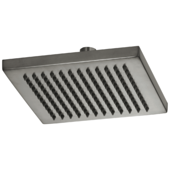 Brizo Essential™ Shower: 8" Linear Square Single-Function Raincan Shower Head - 2.5 GPM In Luxe Steel