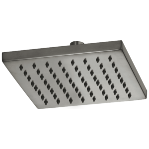 Brizo Essential™ Shower: 8″ Linear Square Single-Function Raincan Shower Head – 1.75 GPM In Luxe Steel