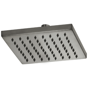 Brizo Essential™ Shower: 8" Linear Square Single-Function Raincan Shower Head - 1.75 GPM In Luxe Steel