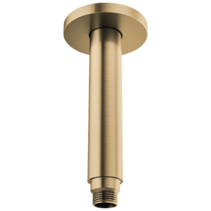 Brizo Kintsu®: 6″ Dual Waterway Ceiling Mount Shower Arm and Flange In Luxe Gold