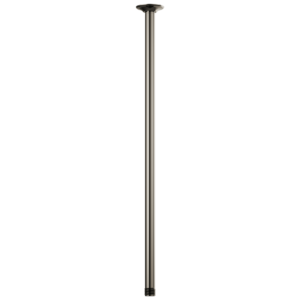 Brizo Essential™ Shower: 24″ Ceiling Mount Shower Arm And Round Flange In Brilliance Black Onyx