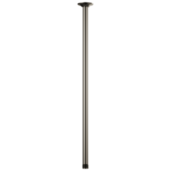 Brizo Essential™ Shower: 24" Ceiling Mount Shower Arm And Round Flange In Brilliance Black Onyx