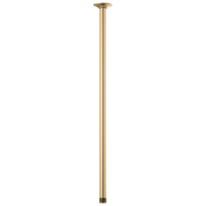 Brizo Essential™ Shower: 24″ Ceiling Mount Shower Arm And Round Flange In Luxe Gold
