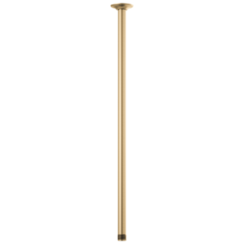 Brizo Essential™ Shower: 24" Ceiling Mount Shower Arm And Round Flange In Luxe Gold