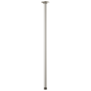 Brizo Essential™ Shower: 24″ Ceiling Mount Shower Arm And Round Flange In Luxe Nickel