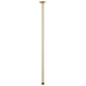 Brizo Essential™ Shower: 24″ Ceiling Mount Shower Arm And Round Flange In Polished Gold