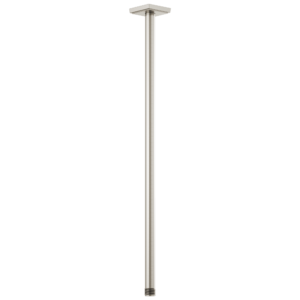 Brizo Essential™ Shower: 24″ Ceiling Mount Shower Arm And Square Flange In Luxe Nickel