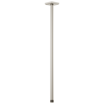 Brizo Essential™ Shower: 24" Ceiling Mount Shower Arm And Square Flange In Luxe Nickel