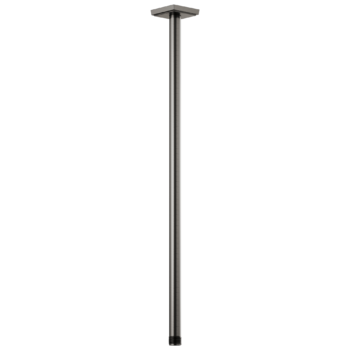 Brizo Essential™ Shower: 24" Ceiling Mount Shower Arm And Square Flange In Luxe Steel