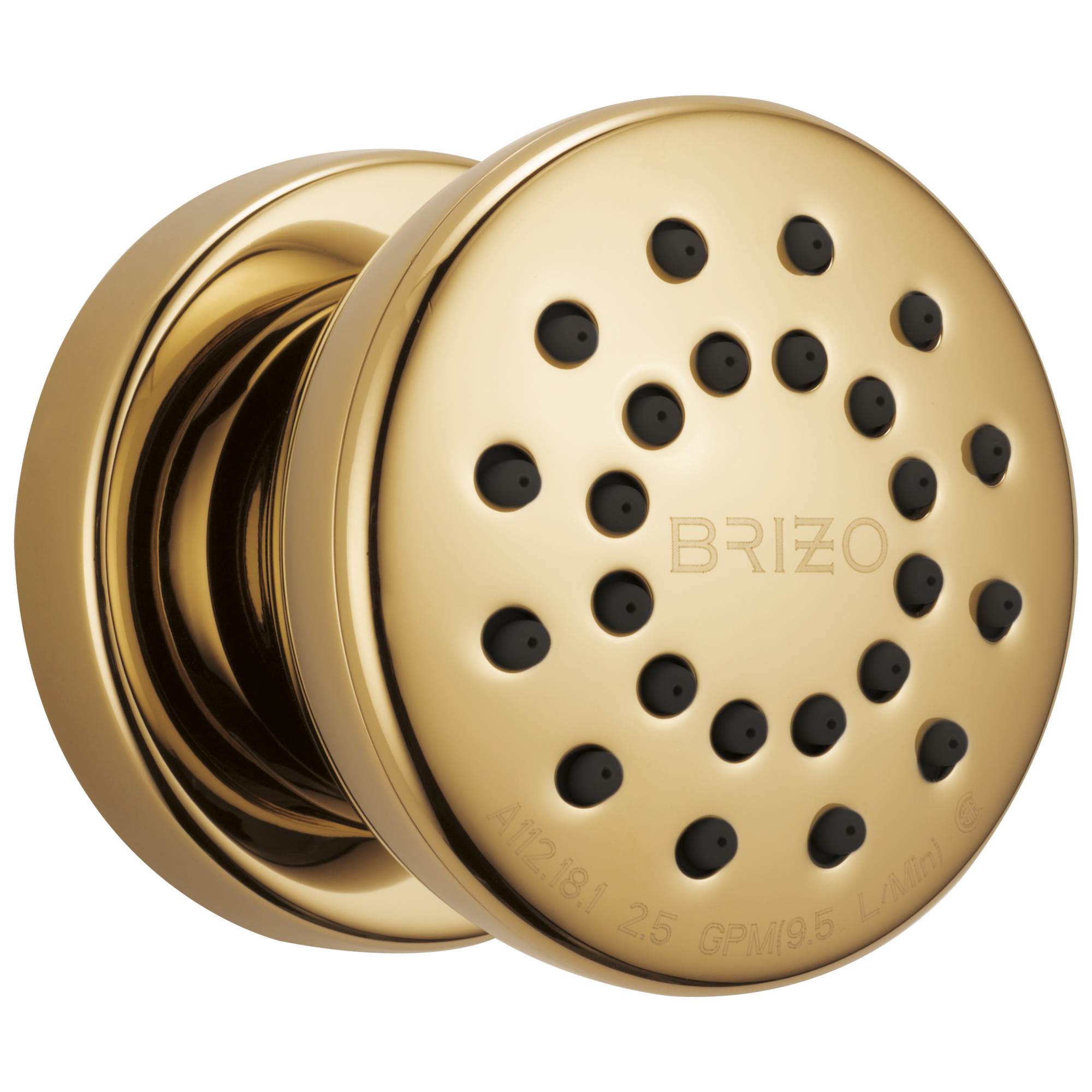 Brizo Essential™ Shower: Touch-Clean® Round Body Spray In Polished Gold