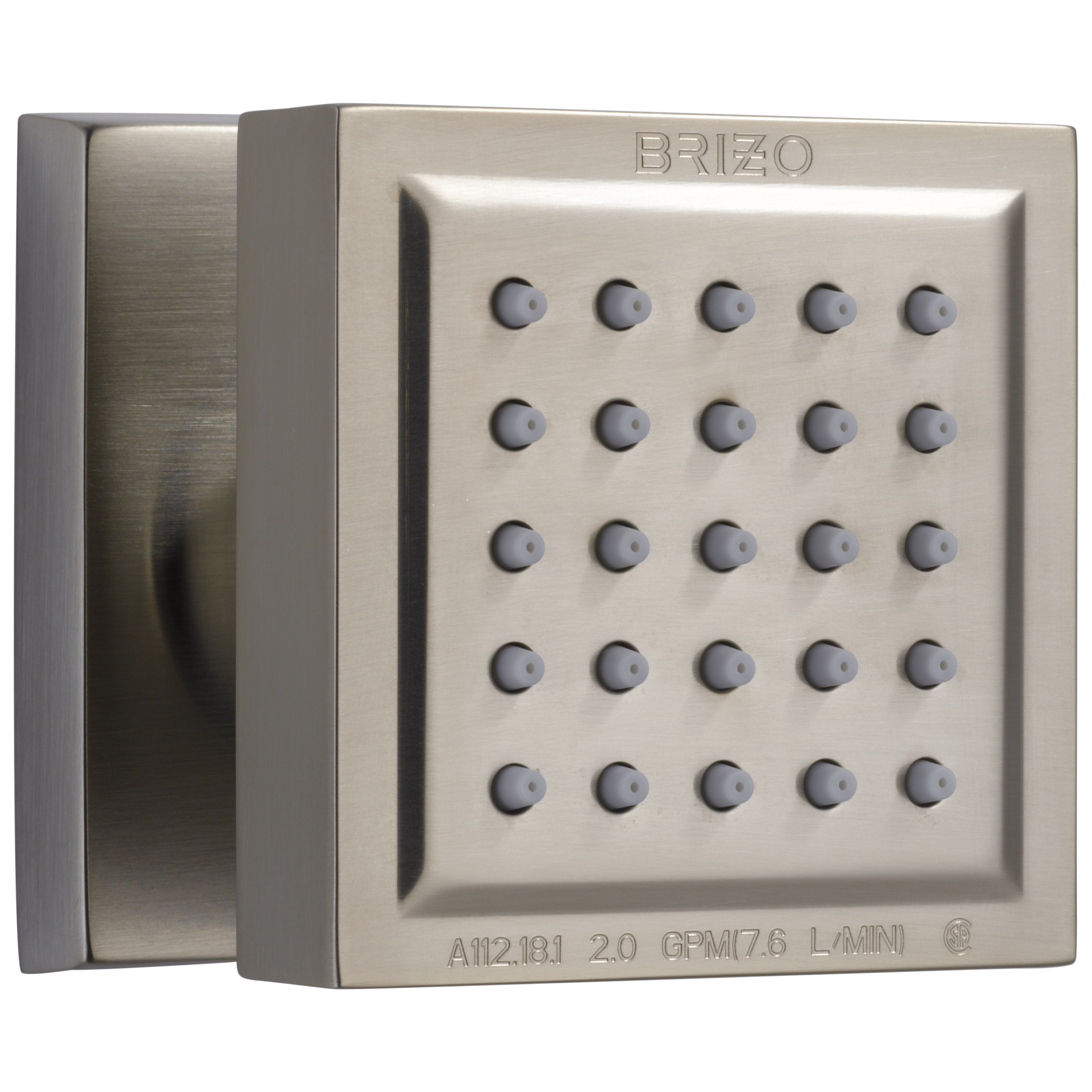 Brizo Essential™ Shower: Touch-Clean® Square Body Spray In Luxe Nickel