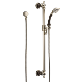 Brizo Charlotte®: Single-Function Slide Bar Hand Shower In Cocoa Bronze / Polished Nickel