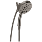 Brizo Essential™ Shower: Linear Round  H2OKinetic®  Multi-Function Hydrati 2I1 Shower In Brilliance Black Onyx